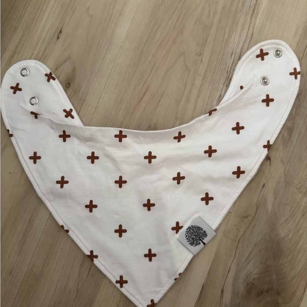 White and Brown Kids Bandana Bib